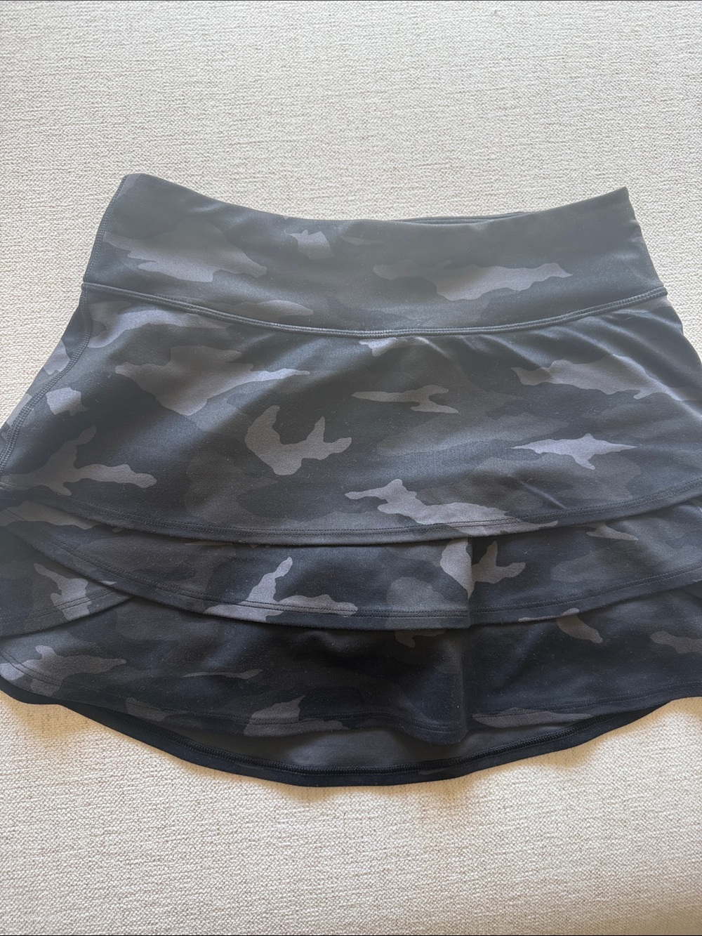 Athleta Black & Gray Camo Swing Skort